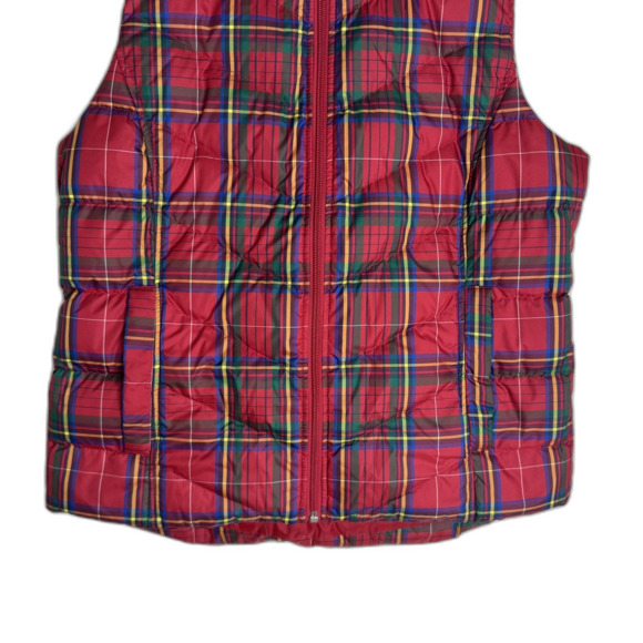Lands' End Red Plaid Puffer Vest - Picture 4 of 10